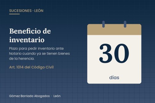 Beneficio de inventario, plazo de 30 días del art. 1014 CC